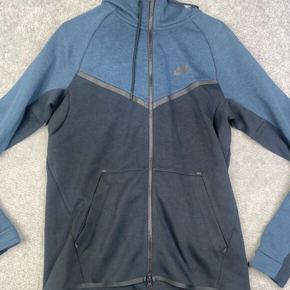 Nike Tech Fleece Windrunner Hoodie Jacket Jungle Green Black Sz M 885904 328 EUC - Picture 2 of 8